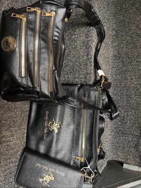 Black women’s Crossbody Bag with Gold Hardware